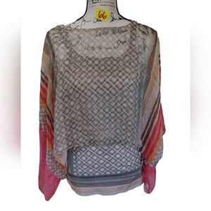 Energe tank top with optional sheer shawl